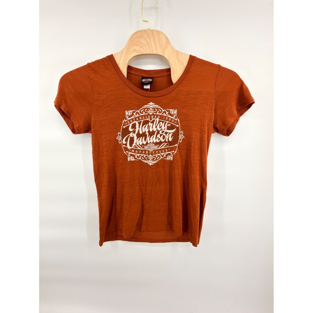 Harley-Davidson Highway 101 Coos Bay Oregon T-Shirt Women's XXL Rust‎ Graphic